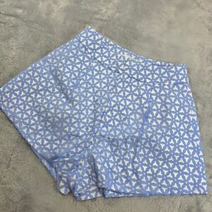 ATOIR  Maxie Shorts Blue Daisy Geometric Pattern Pleated High Waisted